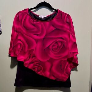 Elegant Rose Print Women's Blouse